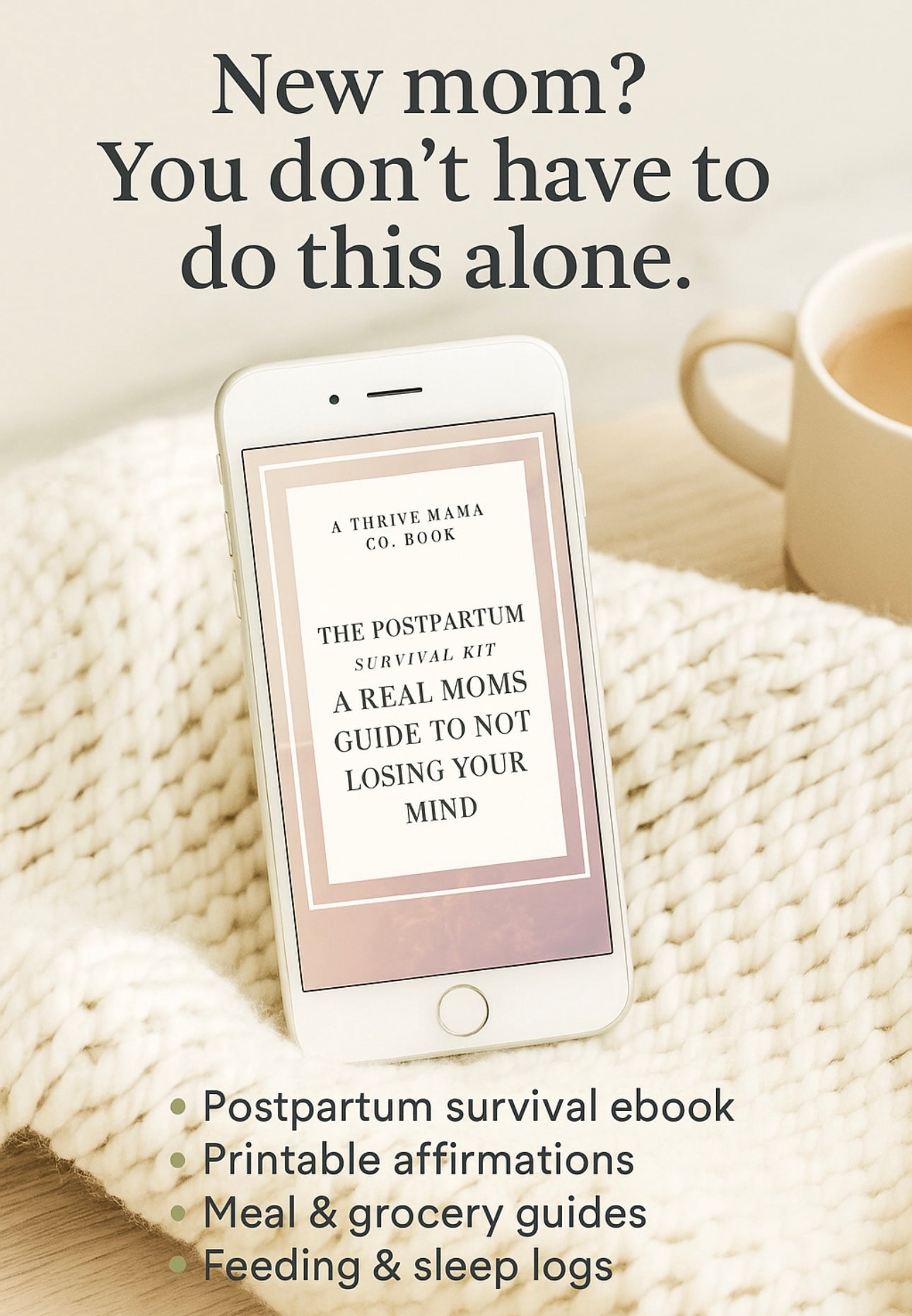 The Postpartum Survival Kit - Digital Ebook & Printable Bundle for New Moms